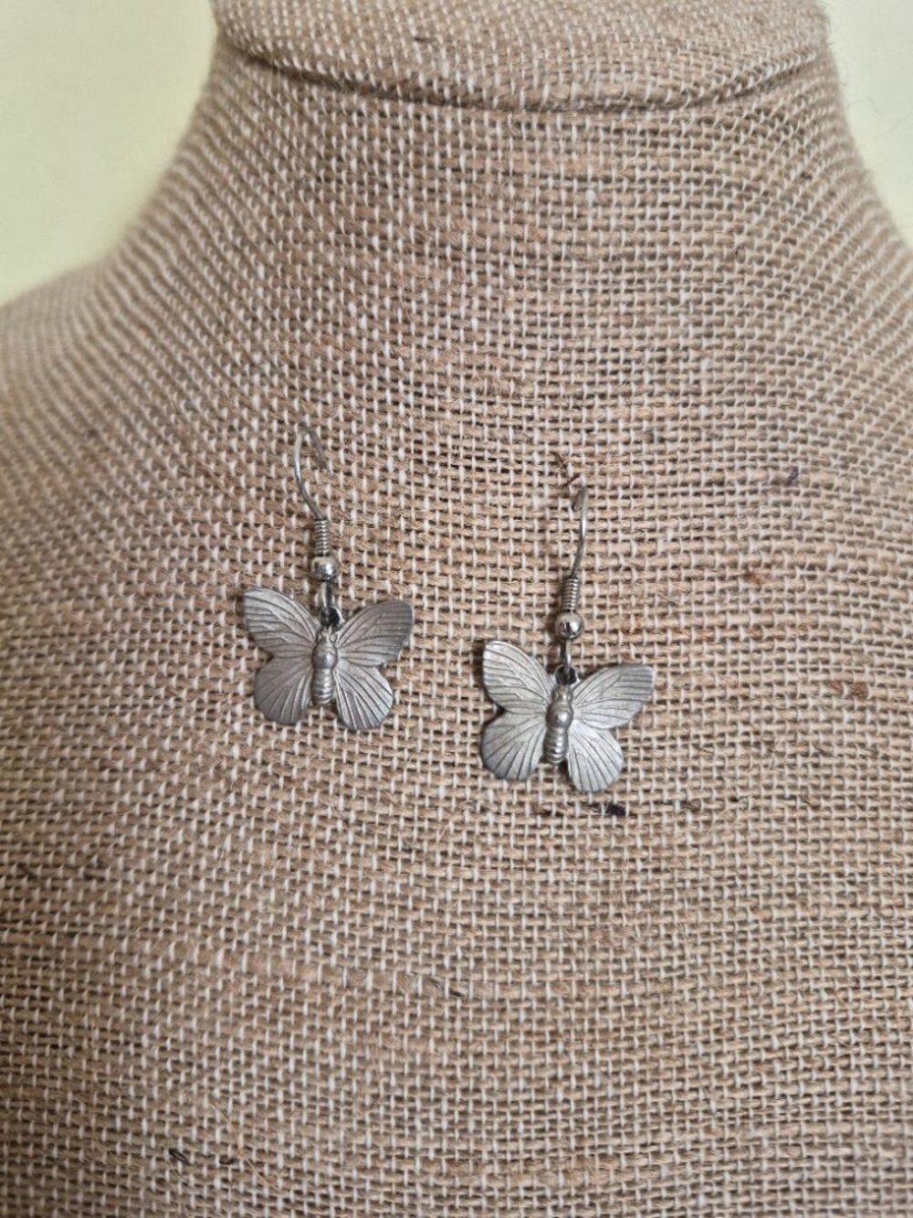 Silver-like Butterfly Earrings